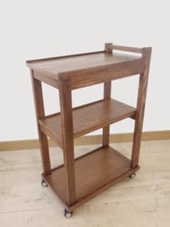 北海道手作り家具　ナラ材　木製　ワゴン　勇峰工芸（新） 北海道手作り家具 ナラ材 木製 ワゴン引出付 勇峰工芸（新） - メルカリ