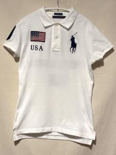 【RALPH LAUREN】星条旗 ポロシャツ ホワイト　y2kのサムネイル