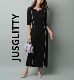 タグ付き<JUSGLITTY ジャスグリッティー> 配色 Iラインワンピースのサムネイル