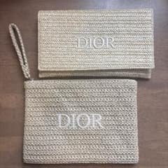 ディオール Dior ノベルティ　ポーチ クラッチバッグ 麦わら　カゴ素材 ディオール Dior ノベルティ ポーチ クラッチバッグ 麦わら カゴ素材