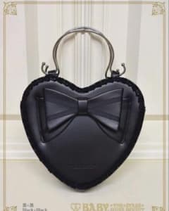 ベイビーザスターズシャインブライト リボンハートbag 黒×黒 - メルカリ