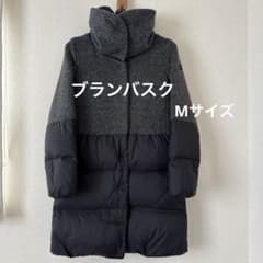 ブランバスク ダウンコートグレーブラック ウールメルトンダウンM