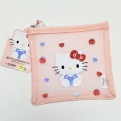 韓国DAISO ハローキティ メッシュポーチ 小物入れ ピンク 新品のサムネイル