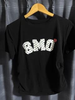 SMO ロゴプリント サイドギャザー 半袖 Tシャツ ブラックのサムネイル