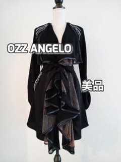 ​美品　オッズアンジェロ　レースフリル切替 変形ロングカーディガン 　薄手コート 美品 オッズアンジェロ レースフリル切替 変形ロングカーディガン 薄手