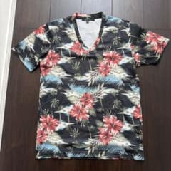 Beno EXCLUSIVE LABEL VネックTシャツ M ハイビスカスのサムネイル
