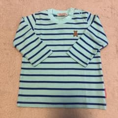 ミキハウス 水色と青のストライプ Tシャツ 70のサムネイル