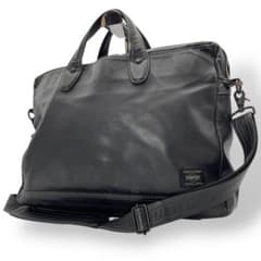 PORTER ポーター TAUSEN レザー ビジネスバッグ 2WAY ブラック - メルカリ