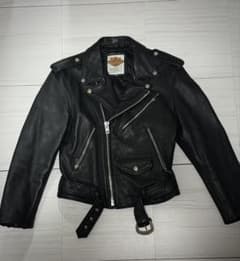 80s HARLEY-DAVIDSON ダブルライダースレ ザージャケット 牛革のサムネイル