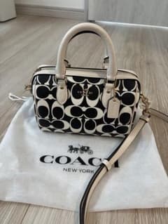 coach ブラックマルチ　ミニボストンバッグ　コーチ　美品のサムネイル