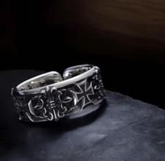 クロスモチーフ リング メンズ フリーサイズ シルバー 十字架