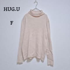HUG.U 허유 리브 터틀넥 니트 스웨터 베이지 F
