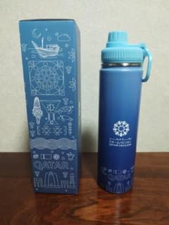【レア商品】カタールパビリオン ステンレス製水筒 グラデーションブルー レア商品】カタールパビリオン ステンレス製水筒 グラデーションブルー