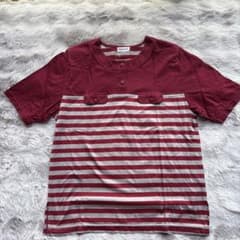 婦人服 半袖カットソー ボルドー ボーダー