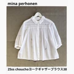 mina perhonenミナペルホネンchouchoヨークギャザーブラウス38 - メルカリ