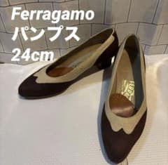 おしゃれ⭐️FERRAGAMO ブラウン スエード パンプス 24cm - メルカリ
