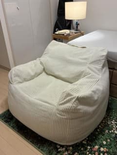 直接受取お値引き】LOOSY 1人掛けビーズソファ IVORY(ソファのみ