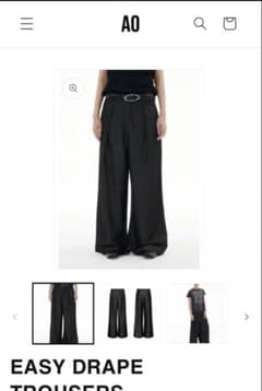 EASY DRAPE TROUSERS ブラック ワイドパンツ Mサイズのサムネイル