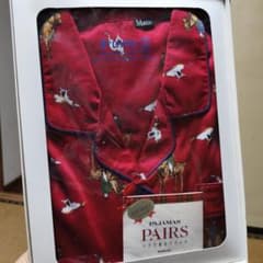 犬プリント Mサイズ パジャマ SILVER OX　半袖長ズボンのサムネイル