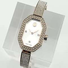 【稼働品】スワロフスキー Dextera Bangle ウォッチ ローズゴールド Dextera bangle, Magnetic closure, White, Gold-tone plated