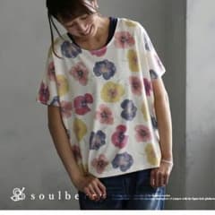 【soulberry】,パンジー柄ドルマンTシャツのサムネイル