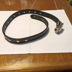 GIANNI VERSACE 黒 レザーベルト 65/26のサムネイル