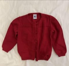 PETIT BATEAU　プチバトー　ニットカーディガン　赤　80のサムネイル