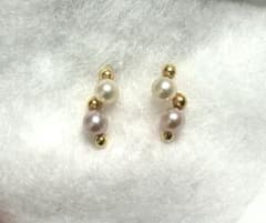 【最終値下】【訳あり】MIKIMOTO ミキモト K18 パールピアスのサムネイル