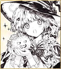 【手描きイラスト 321】ファンアートアナログ原画 中色紙「鉄仮面の少女ヨーコ」 021】手描き オリジナルイラスト 原画 色紙 アナログイラスト 女の子