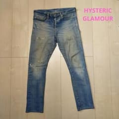 レア☆ヒステリックグラマー スタッズ付き ダメージデニム ストレート