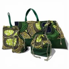 ハンドメイド 入園グッズ、入学グッズ 5点セット アフリカ柄キッズのサムネイル