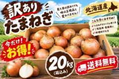 北海道産 訳あり玉ねぎ 20kg 送料無料！農家直送！のサムネイル