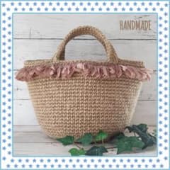 ★じゅんじゅん様専用★＊ハンドメイド＊麻紐バッグ＊麻ひもバッグ＊フリンジリボン＊のサムネイル