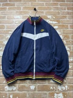 00s NIKE ナイキ　トラックジャケット　パイル地　y2k ネイビー　刺繍 00s NIKE ナイキ トラックジャケット パイル地 y2k ネイビー 刺繍