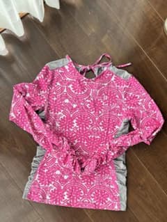 テニスフラワーパターン長袖T シャツのサムネイル
