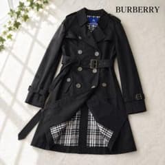 希少　バーバリーブルーレーベル ロングコート ベルト　ノバチェック ターコイズ BURBERRY BLUE LABEL トレンチコート ノバチェック ベルト付 - メルカリ