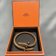 HERMES レザーブレスレット メタルボール装飾のサムネイル