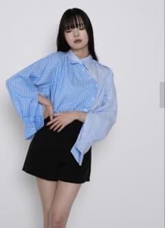 【uenui】asymmetry stripe overshirtのサムネイル