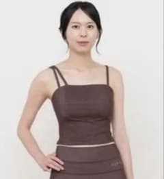 sukala リブデニムショートキャミソール　レギンス　セット　Sサイズ SUKALA 人気完売商品リブデニムショートキャミソールブラウン Lサイズ