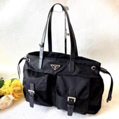 極美品・希少品】プラダ トートバッグ ポケット 三角ロゴ テスート