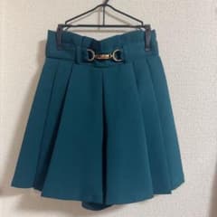 フレアプリーツキュロットスカート 青緑 春のサムネイル