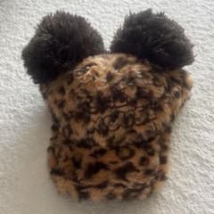 ディズニー ヒョウ柄 ファーキャップ