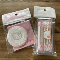 가격 헬로 키티 카오 하나 케이스 면봉 & 파우더 퍼프 당시 물건 HELLOKITTY
