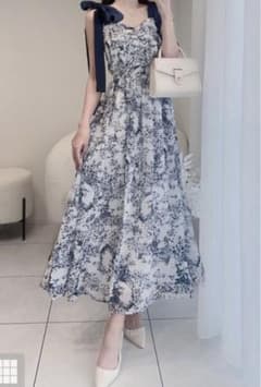 GRL ショルダーリボン花柄ワンピース pu33のサムネイル
