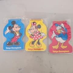 東京ディズニーランド レトロ メモ帳 3個セット ミッキー ミニー