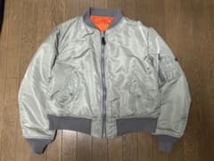 希少カラー 90s USA製 ALPHA MA-1 Lサイズ シルバー - メルカリ