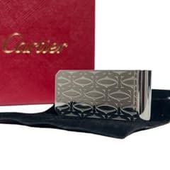 良品 】 カルティエ マネークリップ ハッピーバースデー Cドゥ 総柄