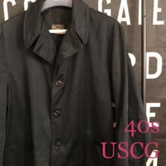 40s USCG 米軍 コーストガード 黒 ヴィンテージ ミリタリー L 古着 