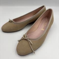 極美品】プリティバレリーナ 35 グレージュ バレエシューズ 22.5