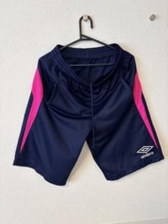 umbro アンブロ ハーフパンツ ネイビー ピンク 刺繍ロゴ ジャージのサムネイル